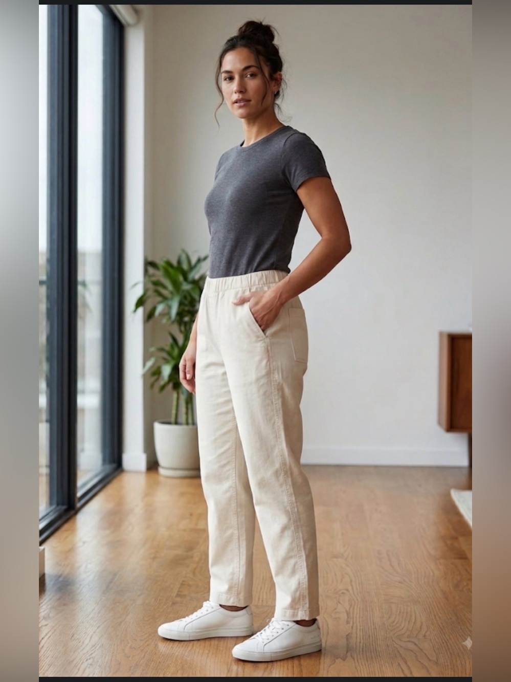 New Abercrombie & Fitch Women's linen blend pull on pants sz S